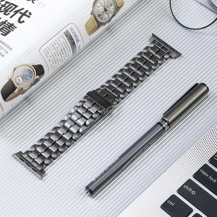 For Apple Watch Series 7 41mm Five Beads Titanium Steel Watch Band(Grey)