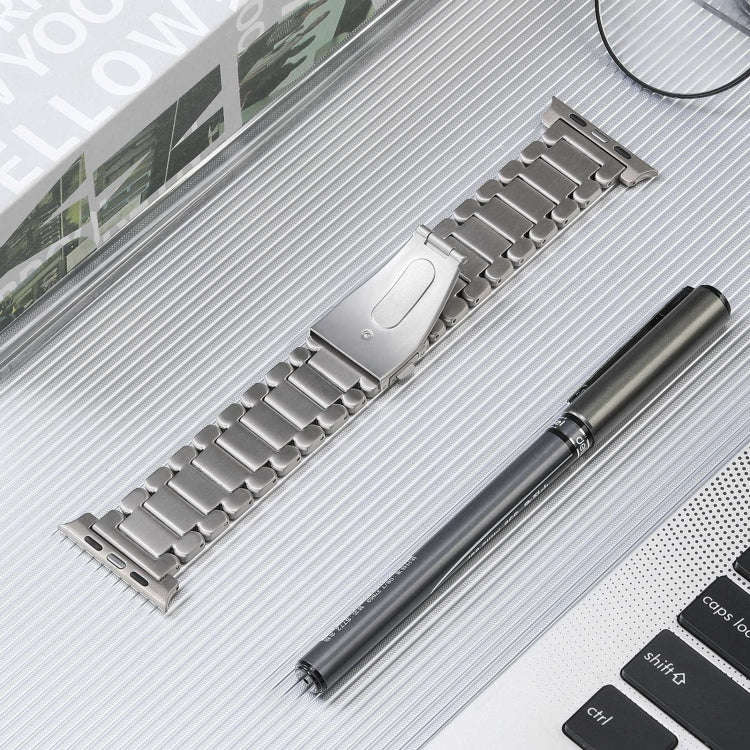 For Apple Watch Series 7 41mm Five Beads Titanium Steel Watch Band(Silver)