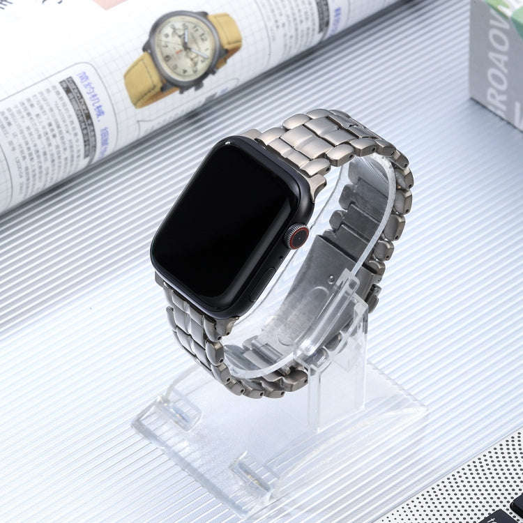 For Apple Watch Series 7 41mm Five Beads Titanium Steel Watch Band(Silver)