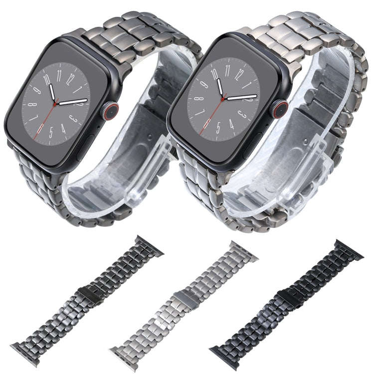 For Apple Watch Series 7 41mm Five Beads Titanium Steel Watch Band(Grey)