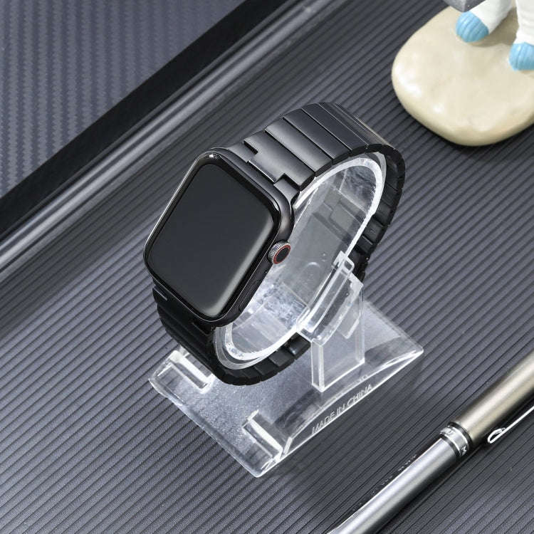 For Apple Watch Series 5 40mm Flat Buckle Stainless Steel Watch Band(Black)