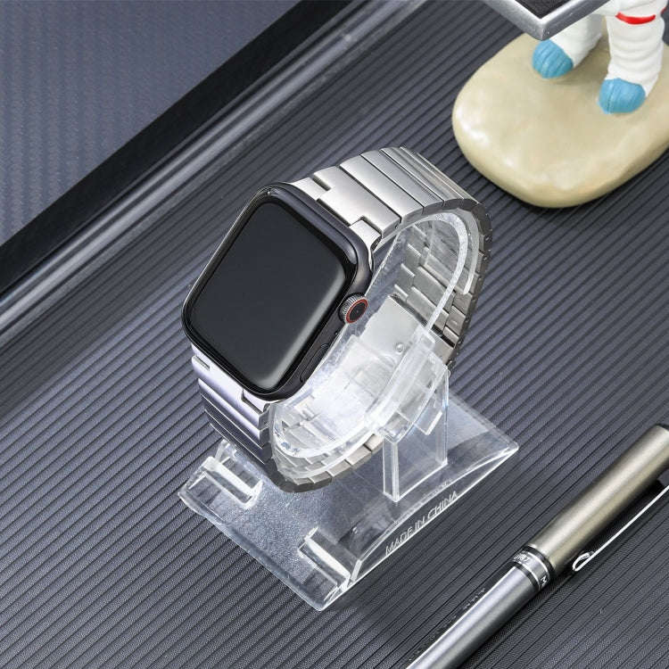For Apple Watch Series 4 40mm Flat Buckle Stainless Steel Watch Band(Silver)