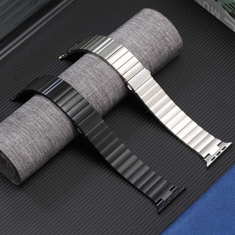 For Apple Watch Series 4 40mm Flat Buckle Stainless Steel Watch Band(Silver)