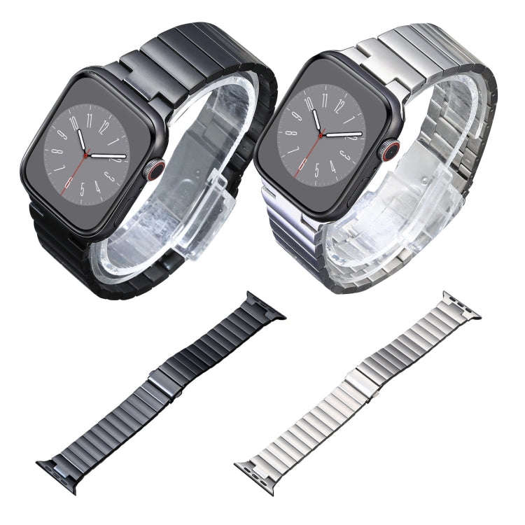 For Apple Watch Series 4 40mm Flat Buckle Stainless Steel Watch Band(Silver)