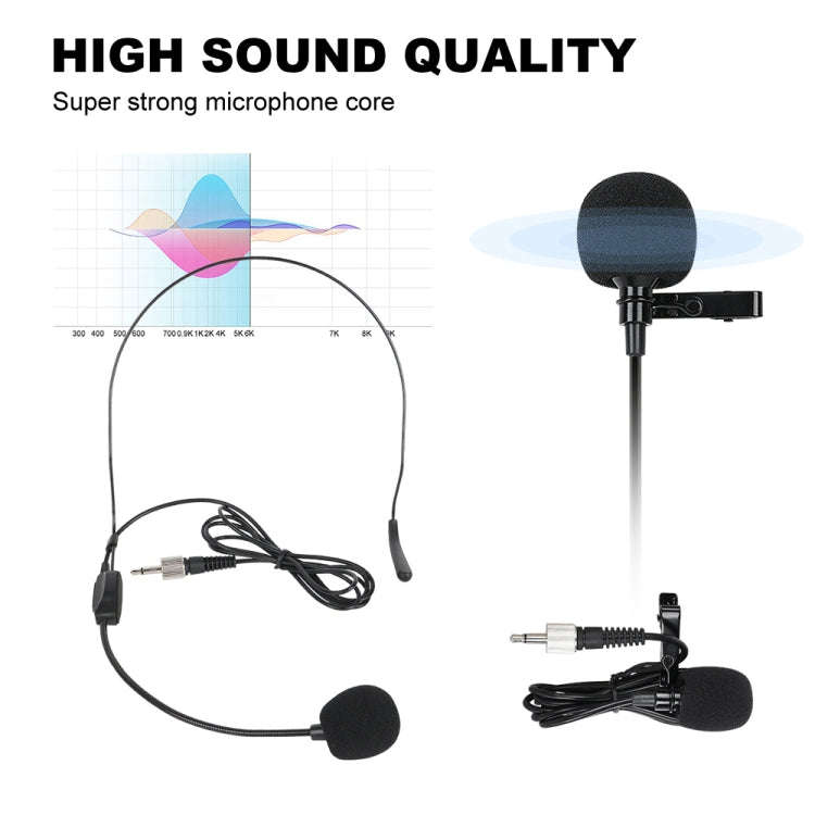 XTUGA A140-B Wireless Microphone System 4 BodyPack Headset Lavalier Microphone(US Plug)