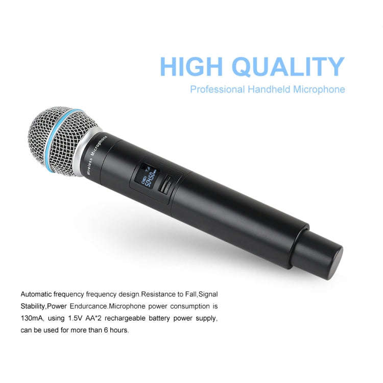 XTUGA A140-B Wireless Microphone System 4 BodyPack Headset Lavalier Microphone(UK Plug)