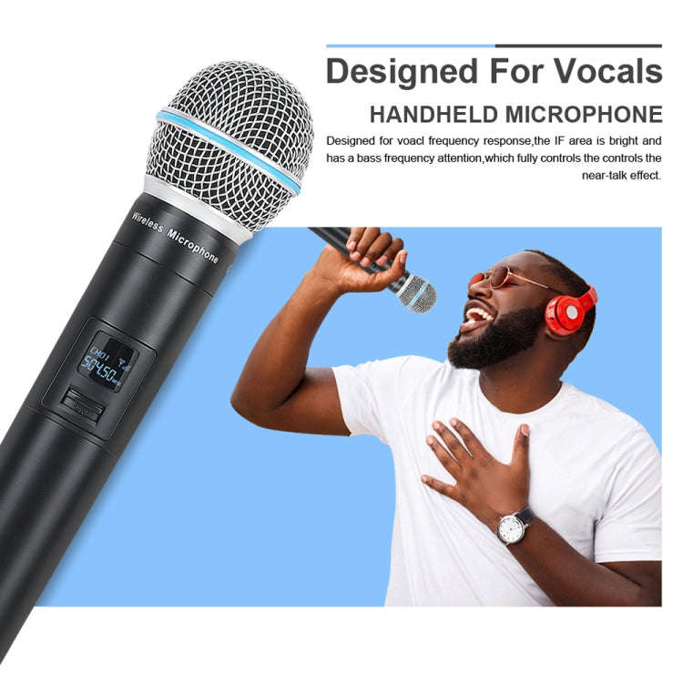 XTUGA A140-B Wireless Microphone System 4 BodyPack Headset Lavalier Microphone(US Plug)