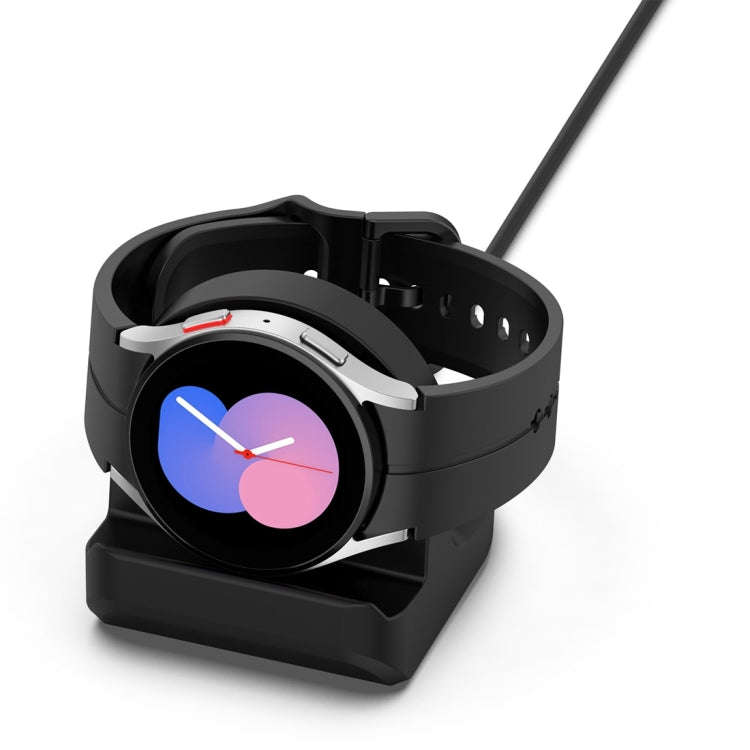 For Samsung Galaxy Watch 6 / 6 Classic / 5 Smart Watch Silicone Charging Bracket(Black)