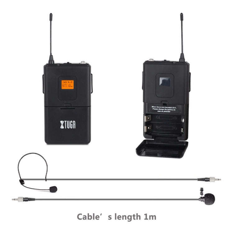XTUGA A400-HB Professional 4-Channel UHF Wireless Microphone System with 2 Handheld & 2 Headset M...