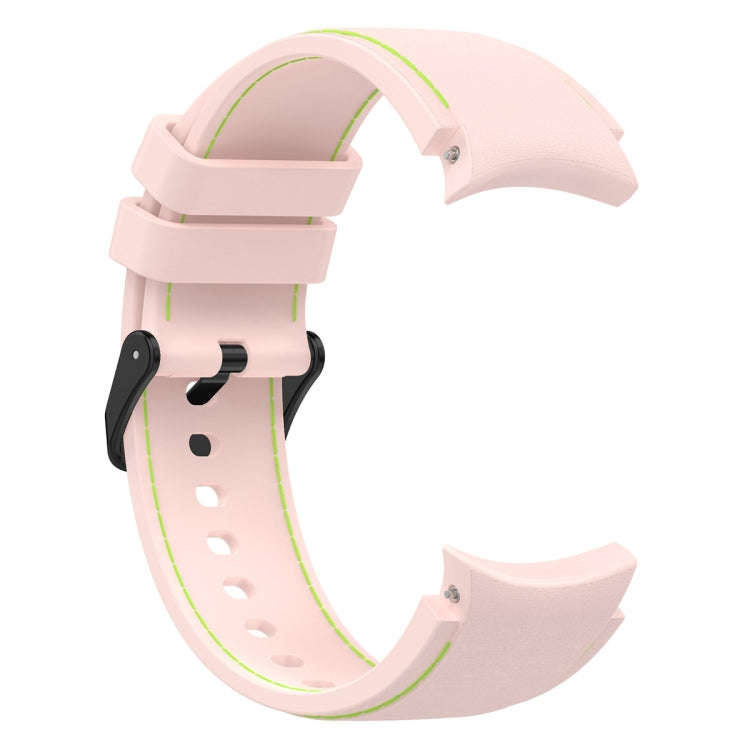 For Samsung Galaxy Watch 6 / 6 Classic Leather Black Buckle Silicone Watch Band, Size:L Size(Ligh...