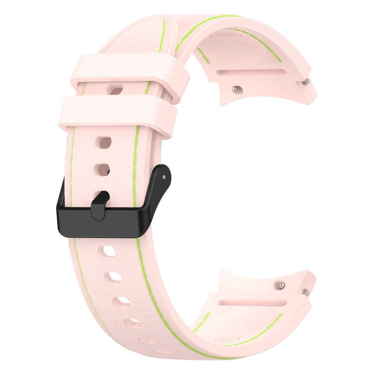 For Samsung Galaxy Watch 6 / 6 Classic Leather Black Buckle Silicone Watch Band, Size:L Size(Ligh...