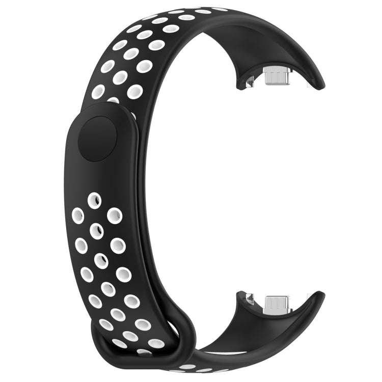 For Xiaomi Mi Band 8 Two Color Nail Buckle Silicone Watch Band(Black White)