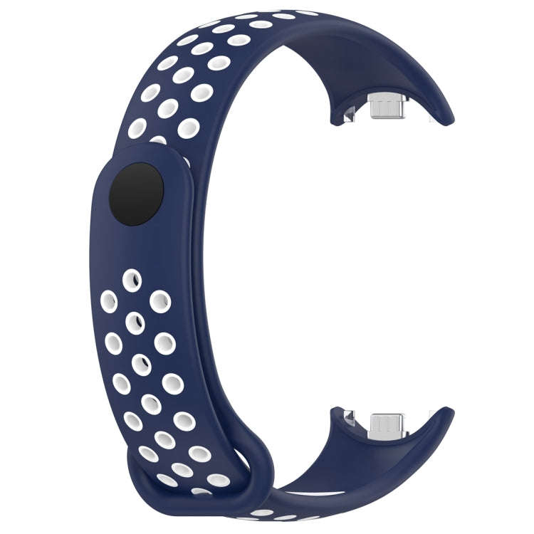 For Xiaomi Mi Band 8 Two Color Nail Buckle Silicone Watch Band(Midnight Blue White)