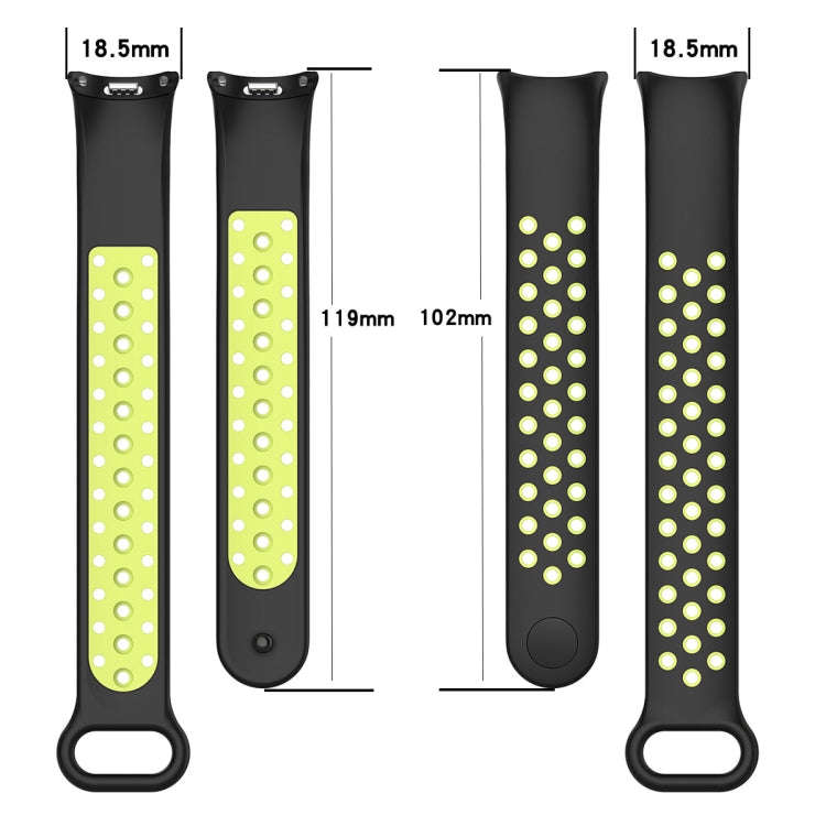 For Xiaomi Mi Band 8 Two Color Nail Buckle Silicone Watch Band(Black Blue)