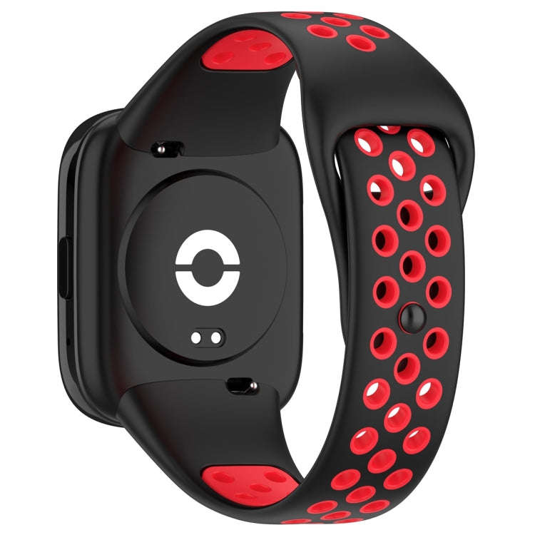 For Redmi Watch 3 Lite / Watch 3 Active Two Color Silicone Watch Band(Black Red)