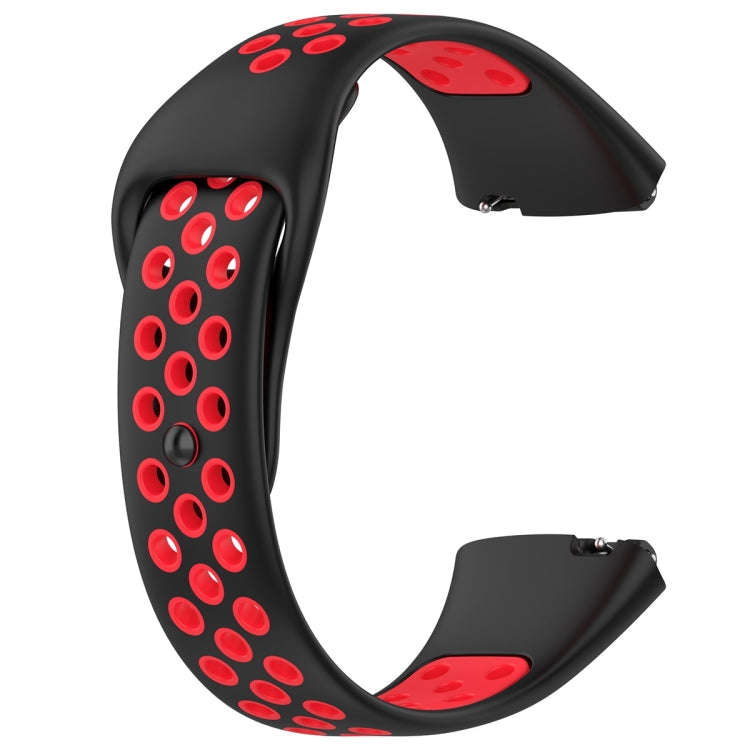 For Redmi Watch 3 Lite / Watch 3 Active Two Color Silicone Watch Band(Black Red)