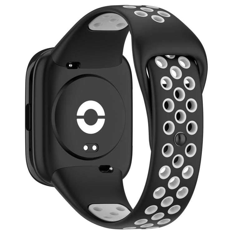 For Redmi Watch 3 Lite / Watch 3 Active Two Color Silicone Watch Band(Black Grey)