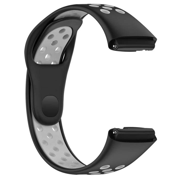 For Redmi Watch 3 Lite / Watch 3 Active Two Color Silicone Watch Band(Black Grey)