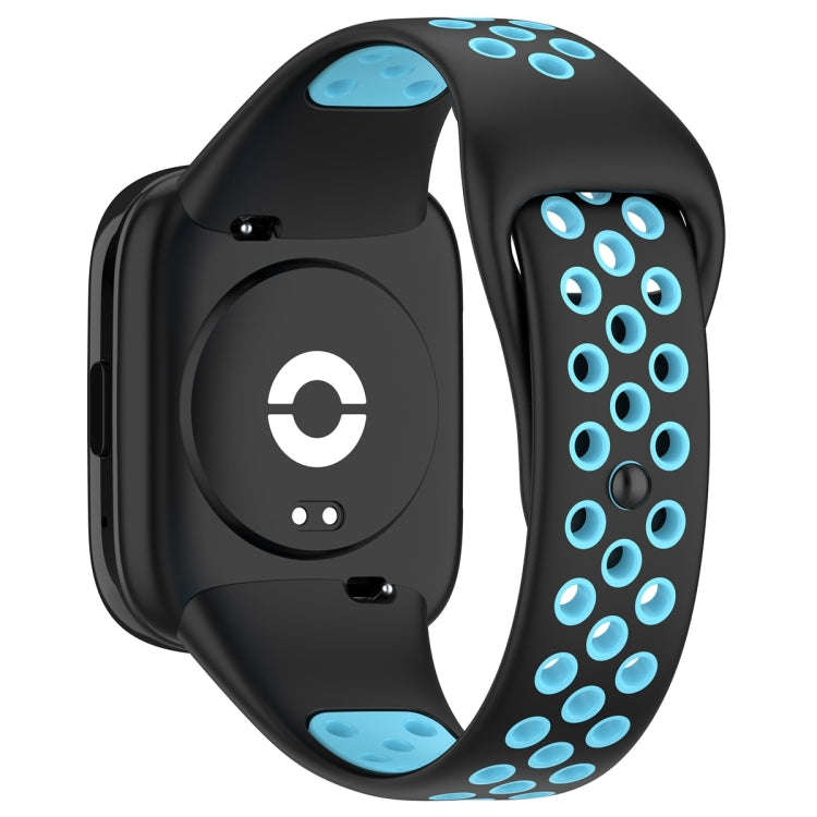 For Redmi Watch 3 Lite / Watch 3 Active Two Color Silicone Watch Band(Black Blue)