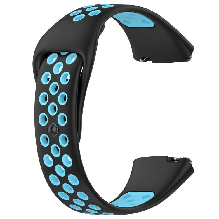 For Redmi Watch 3 Lite / Watch 3 Active Two Color Silicone Watch Band(Black Blue)