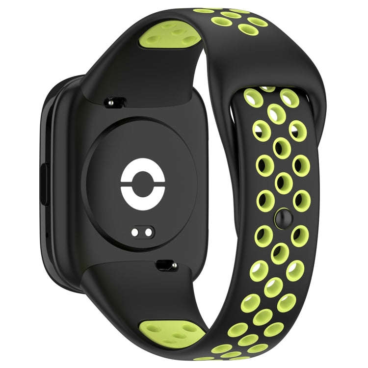 For Redmi Watch 3 Lite / Watch 3 Active Two Color Silicone Watch Band(Black Lime)