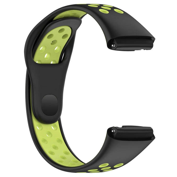 For Redmi Watch 3 Lite / Watch 3 Active Two Color Silicone Watch Band(Black Lime)
