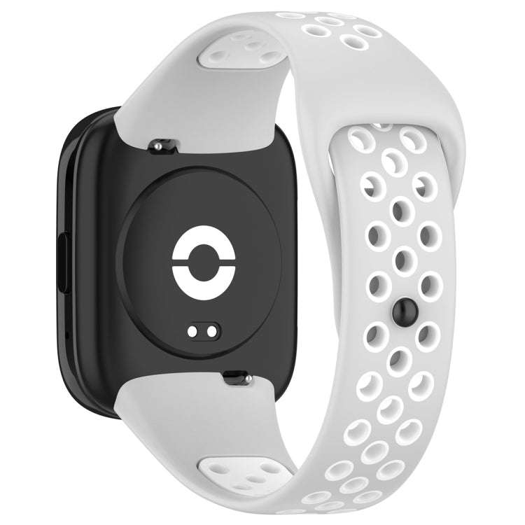 For Redmi Watch 3 Lite / Watch 3 Active Two Color Silicone Watch Band(Grey White)
