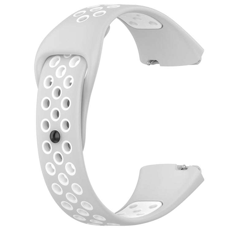 For Redmi Watch 3 Lite / Watch 3 Active Two Color Silicone Watch Band(Grey White)