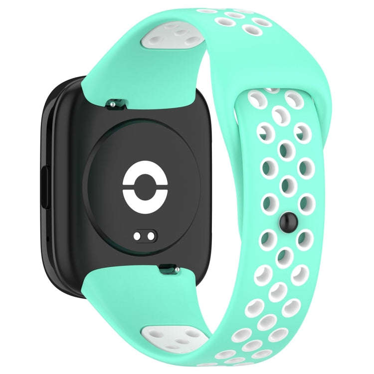 For Redmi Watch 3 Lite / Watch 3 Active Two Color Silicone Watch Band(Teal White)