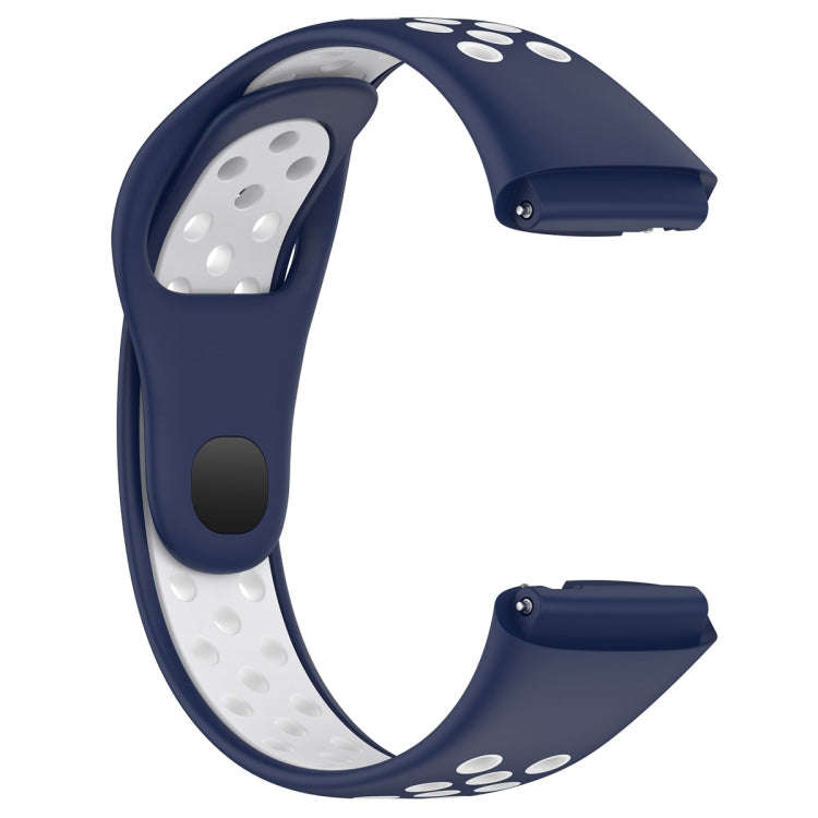 For Redmi Watch 3 Lite / Watch 3 Active Two Color Silicone Watch Band(Midnight Blue White)