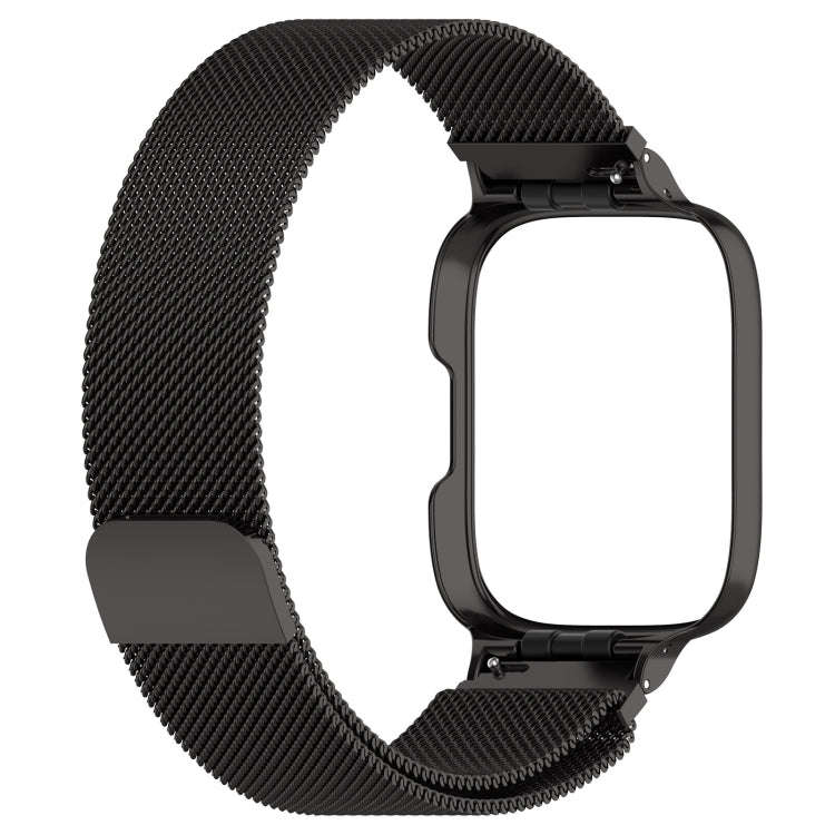 For Redmi Watch 3 Lite / Watch 3 Active 2 in 1 Milan Metal Watch Band with Watch Frame(Black)