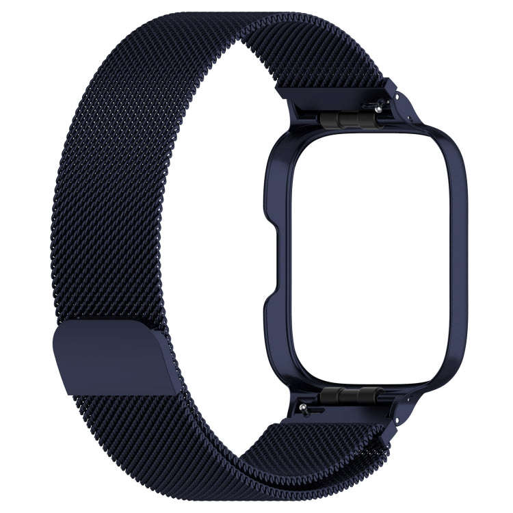 For Redmi Watch 3 Lite / Watch 3 Active 2 in 1 Milan Metal Watch Band with Watch Frame(Midnight B...