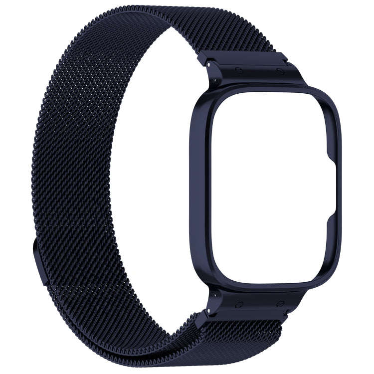 For Redmi Watch 3 Lite / Watch 3 Active 2 in 1 Milan Metal Watch Band with Watch Frame(Midnight B...
