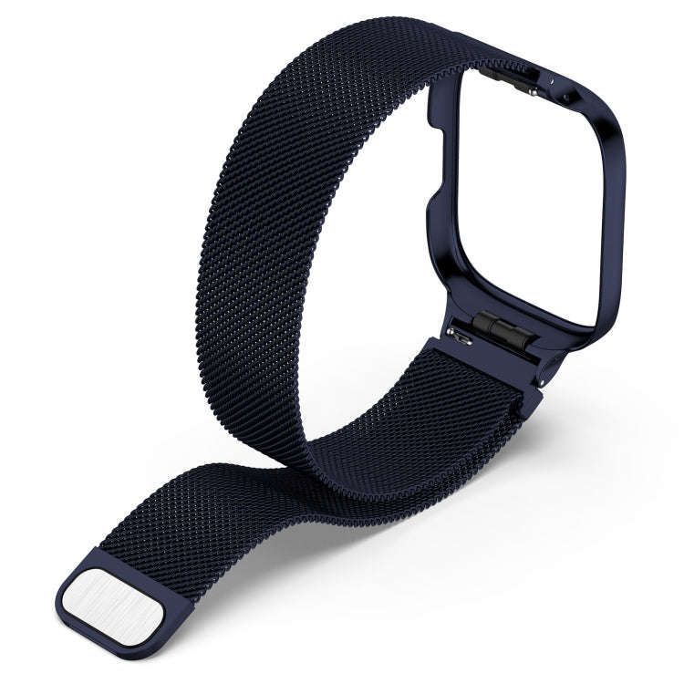 For Redmi Watch 3 Lite / Watch 3 Active 2 in 1 Milan Metal Watch Band with Watch Frame(Midnight B...