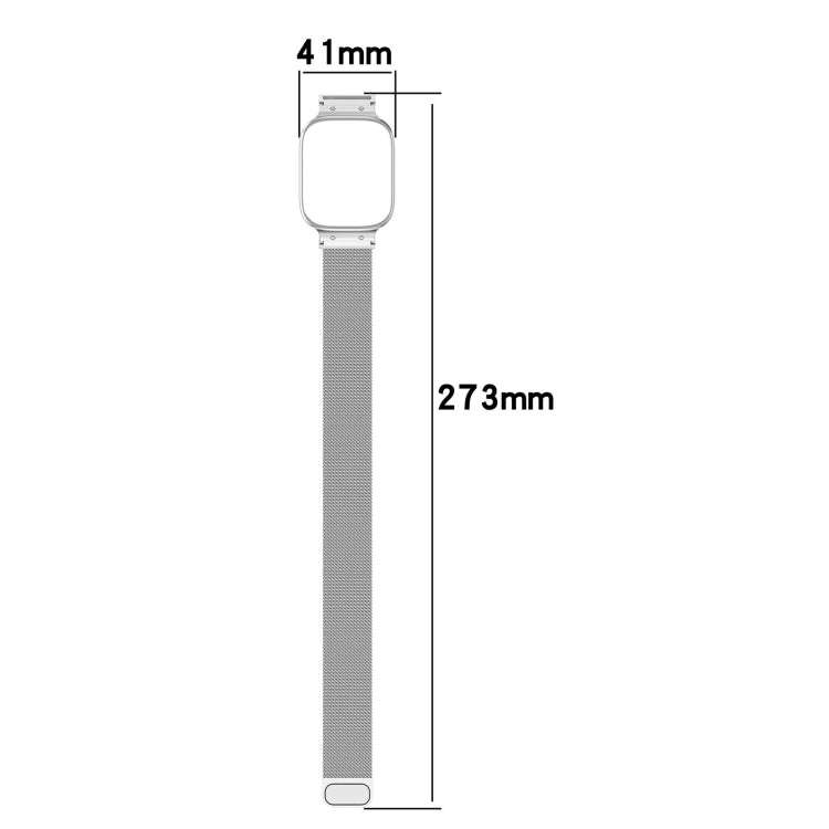 For Redmi Watch 3 Lite / Watch 3 Active 2 in 1 Milan Metal Watch Band with Watch Frame(Rose Gold)
