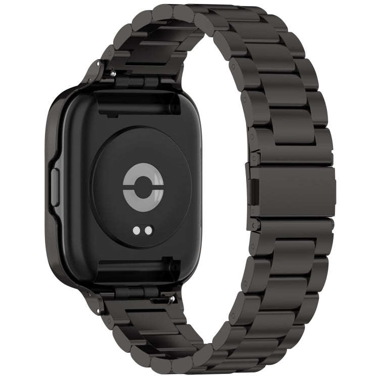 For Redmi Watch 3 Lite / Watch 3 Active 2 in 1 Three-bead Metal Watch Band with Watch Frame(Black)
