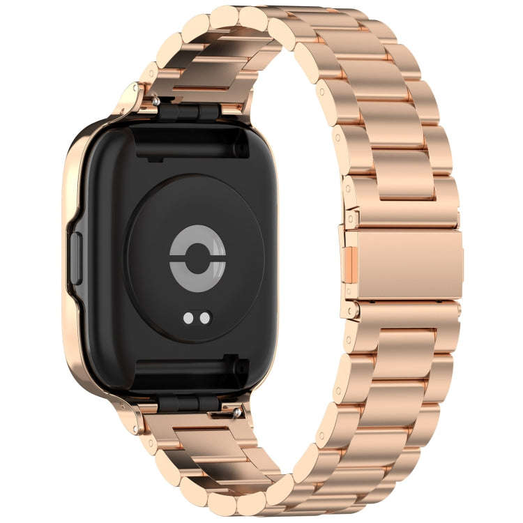For Redmi Watch 3 Lite / Watch 3 Active 2 in 1 Three-bead Metal Watch Band with Watch Frame(Rose ...