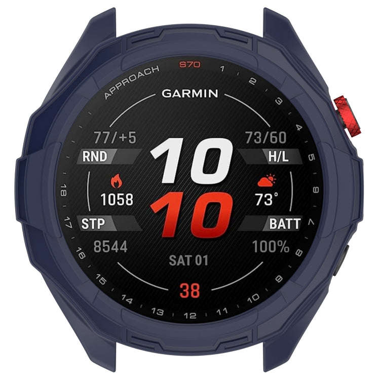 For Garmin Approach S70 47mm Armor Hollow Watch Protective Case(Midnight Blue)