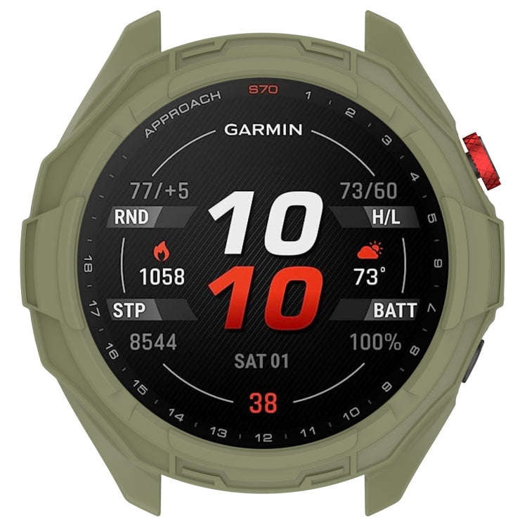 For Garmin Approach S70 42mm Armor Hollow Watch Protective Case(Green)