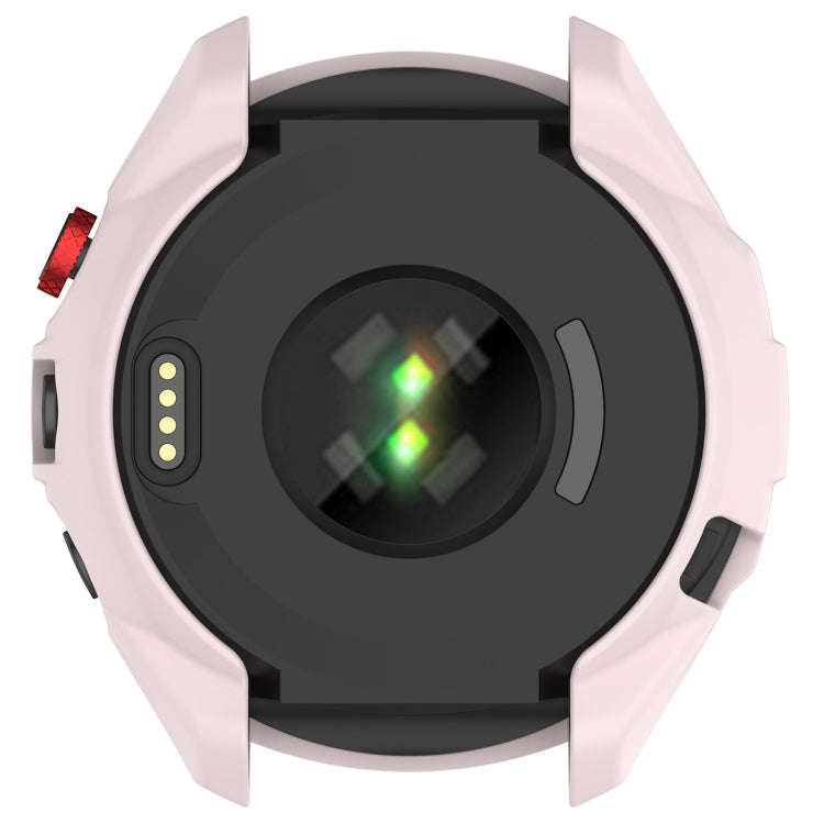 For Garmin Approach S70 42mm Armor Hollow Watch Protective Case(Light Pink)