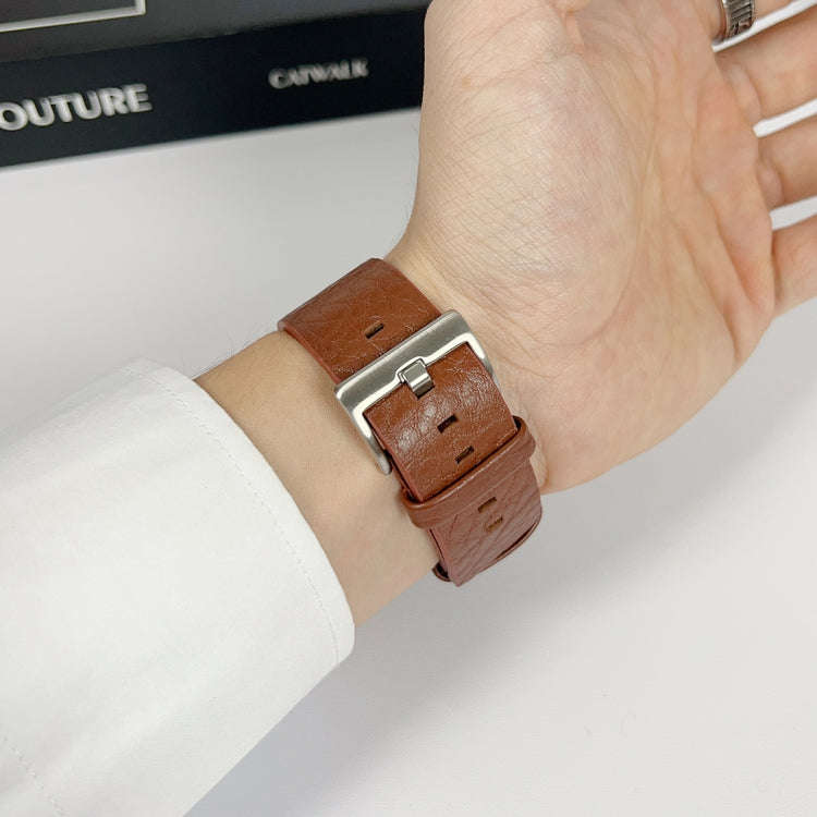 22mm Universal Buffalo Leather Watch Band(Brown)