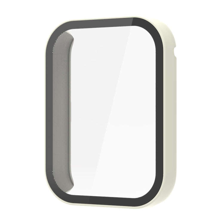 For Xiaomi Mi Band 8 Pro PC + Tempered Film Integrated Watch Protective Case(Ivory White)