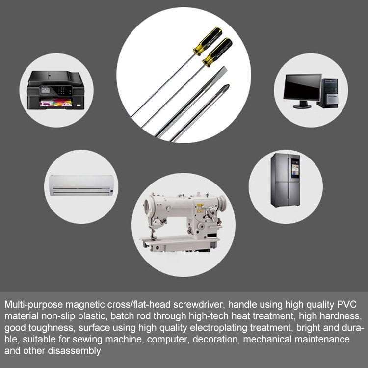 Extended Screwdriver 12 inch Cross-shaped Screwdriver Special Long Magnetic Sewing Machine Machin...