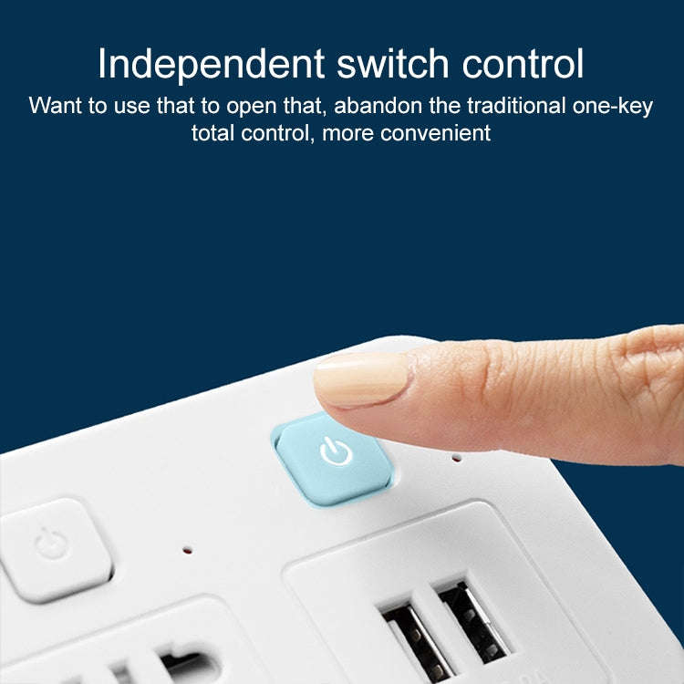 Home Office Multifunctional USB Wireless Plug Converter Plug Board 1 to 3 + 2USB, with Night Light