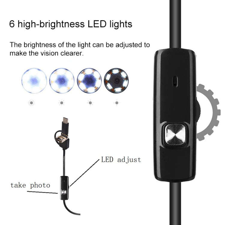 AN100 3 in 1 IP67 Waterproof USB-C / Type-C + Micro USB + USB HD Endoscope Snake Tube Inspection ...