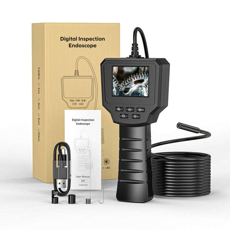 128AV 8mm Lenses Industrial Pipeline Endoscope with 2.4 inch Screen, Spec:1m Tube
