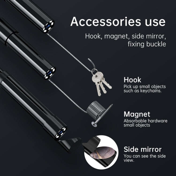 128AV 8mm Lenses Industrial Pipeline Endoscope with 2.4 inch Screen, Spec:3m Tube