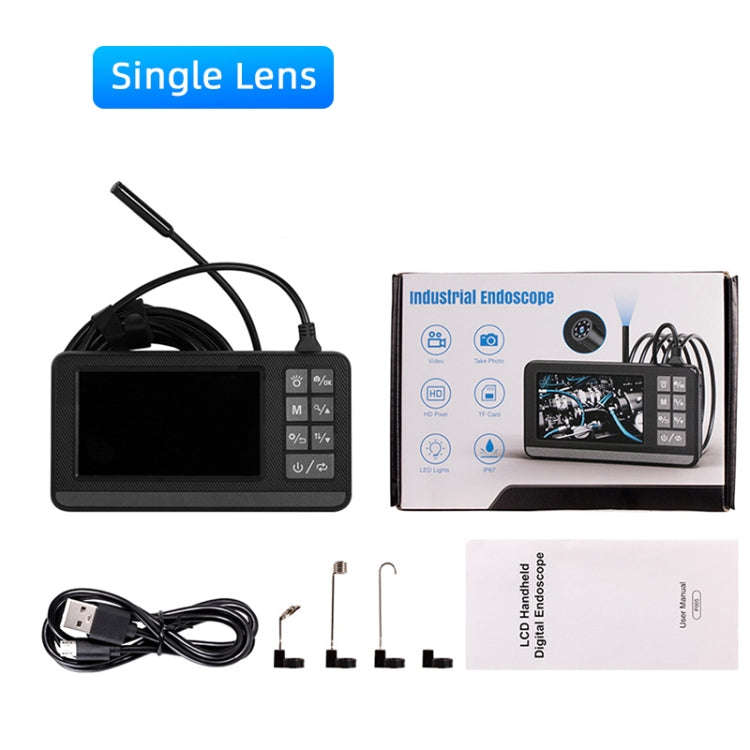P005 8mm Single Lenses Industrial Pipeline Endoscope with 4.3 inch HD Screen, Spec:5m Tube
