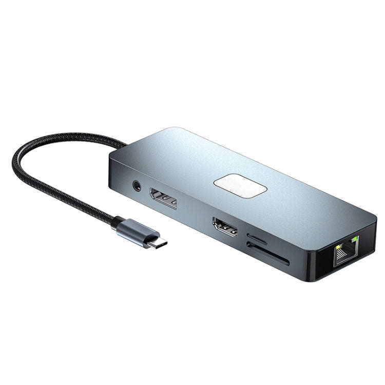 BYL-2309 Type-C to HDMI 4K 60Hz + DP HD + VGA + RJ47 + USB3.2 + Audio 3.5mm + PD100W + SD + TF Do...
