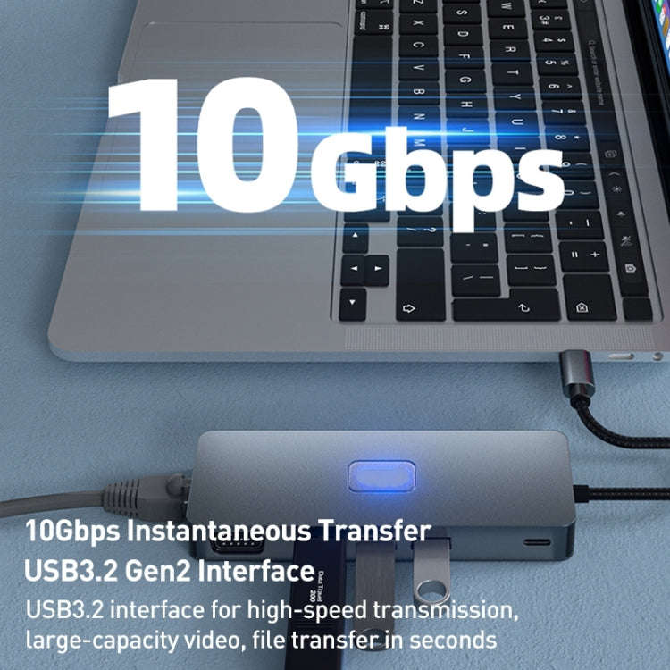 BYL-2309 Type-C to HDMI 4K 60Hz + DP HD + VGA + RJ47 + USB3.2 + Audio 3.5mm + PD100W + SD + TF Do...